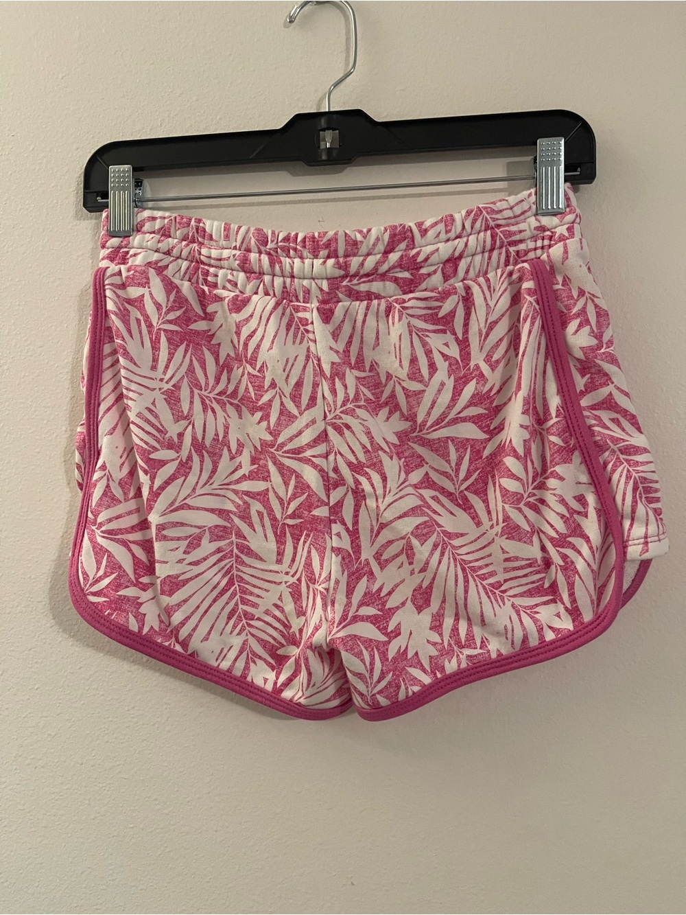 GAP Pink and White Leaf-Print Athletic Shorts